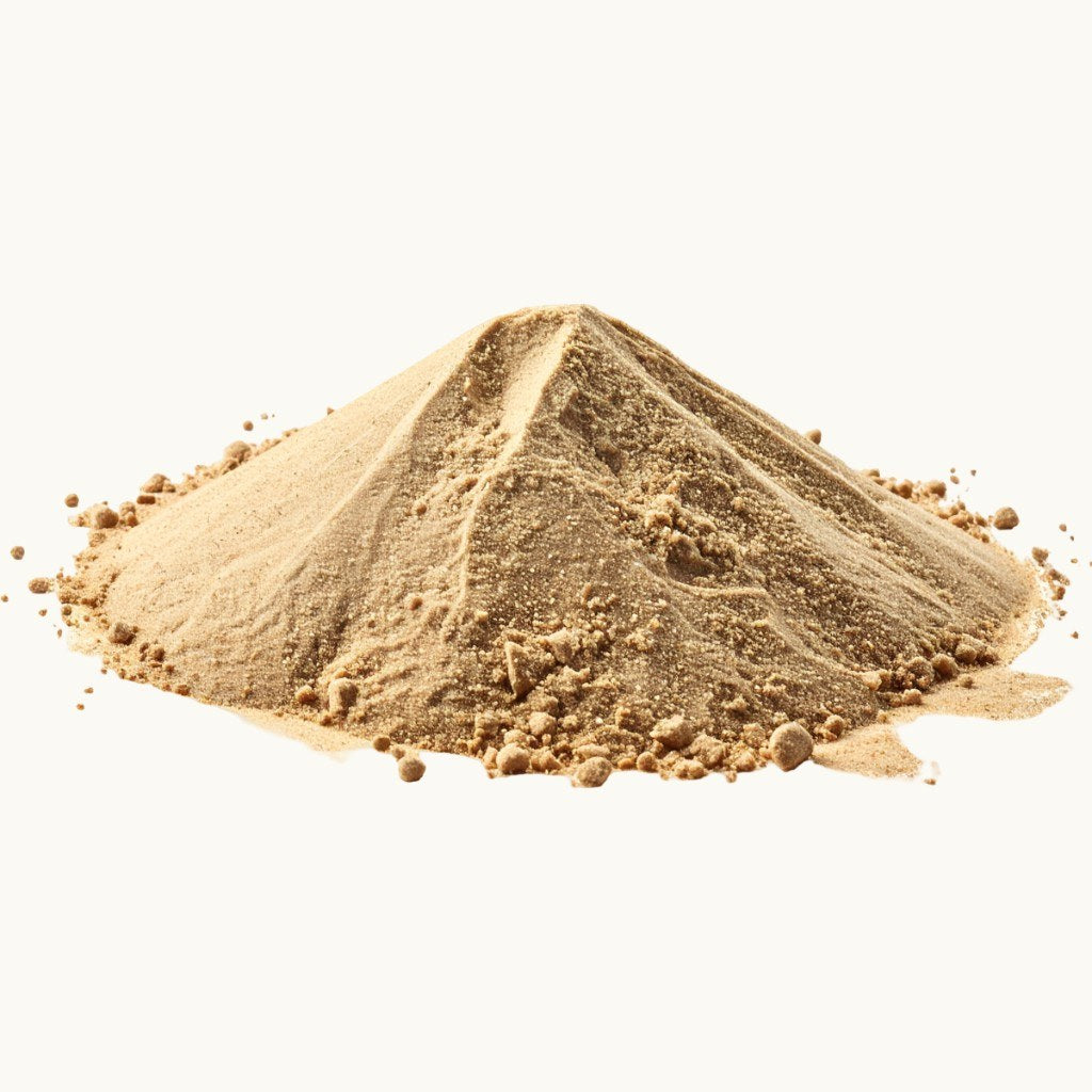 Pile of light brown acacia fiber powder
